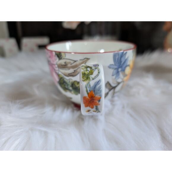 Potter's Studio Footed Coffee Mug with Beautiful Colorful Flowers New - Picture 4 of 6
